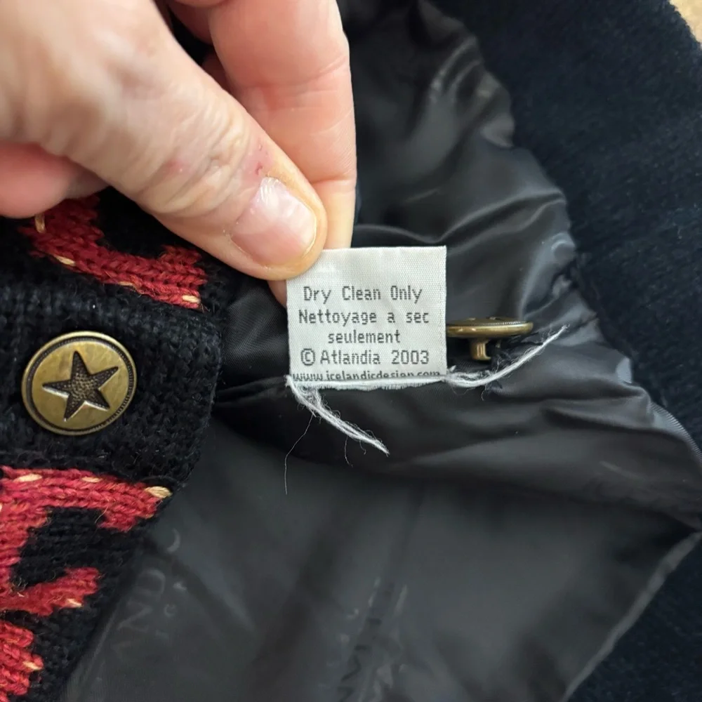 Icelandic Designs Wool Sweater Jacket Horse Shoe Stars Western Embroidered - Picture 5 of 9